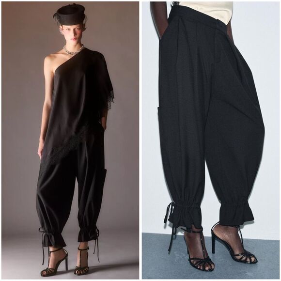 Zara Pants - ZARA ZW COLLECTION CARGO PANTS WITH BOWS